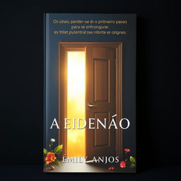 A book cover featuring an open door, slightly ajar, with vibrant light shining through it, suggesting the passage from darkness to light