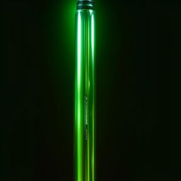 The same fusion bass tube, vibrantly green, vibrating with powerful sub-bass waves