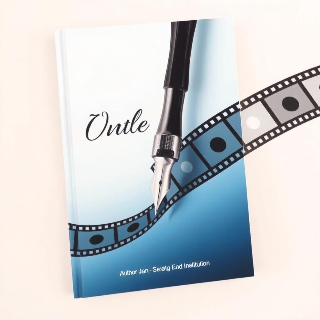 A visually engaging book cover that showcases a fountain pen elegantly drawing a continuous trail of ink that gradually transforms into film strips, symbolizing the transition from literary works to film and television