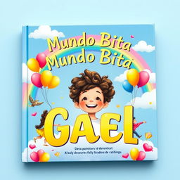 A vibrant book cover design capturing the essence of a bright and lively character named Gael