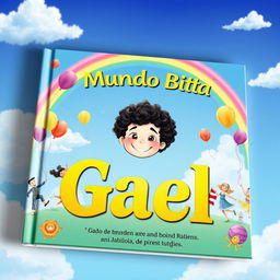 A vibrant book cover design capturing the essence of a bright and lively character named Gael