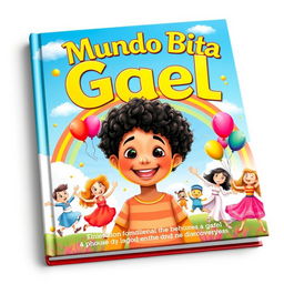 A vibrant book cover design capturing the essence of a bright and lively character named Gael