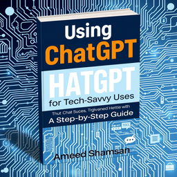 A clean, modern book cover design for 'Using ChatGPT for Tech-Savvy Users: A Step-by-Step Guide' by Ameed Shamsan