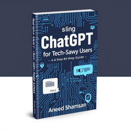 A clean, modern book cover design for 'Using ChatGPT for Tech-Savvy Users: A Step-by-Step Guide' by Ameed Shamsan