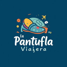 A creative logo design for 'La Pantufla Viajera,' a travel agency