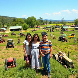 In a vibrant village scene set in March 1982, the atmosphere is filled with hope and excitement as the first family, the Cardoso family, celebrates their recent purchase of the largest plot of land in the village