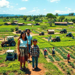 In a vibrant village scene set in March 1982, the atmosphere is filled with hope and excitement as the first family, the Cardoso family, celebrates their recent purchase of the largest plot of land in the village