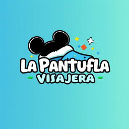 A fun and vibrant logo design for 'La Pantufla Viajera,' a travel agency specializing in Disney and Universal parks and cruises