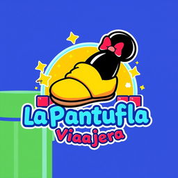 A playful and colorful logo design for 'La Pantufla Viajera,' a travel agency focused on Disney and Universal parks and cruises