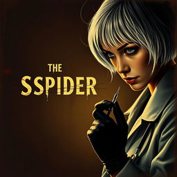 A dark and dim movie poster titled 'The Spider', rendered in a 90s style