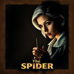 A dark and dim movie poster titled 'The Spider', styled in a 90s aesthetic