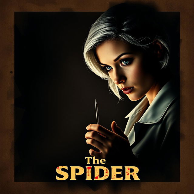 A dark and dim movie poster titled 'The Spider', styled in a 90s aesthetic