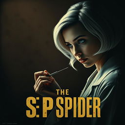 A dark and dim movie poster titled 'The Spider', styled in a 90s aesthetic