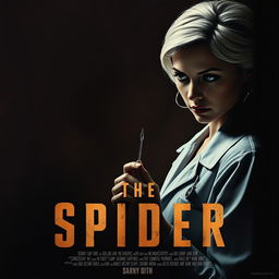 A dark and dim movie poster titled 'The Spider', styled in a 90s aesthetic