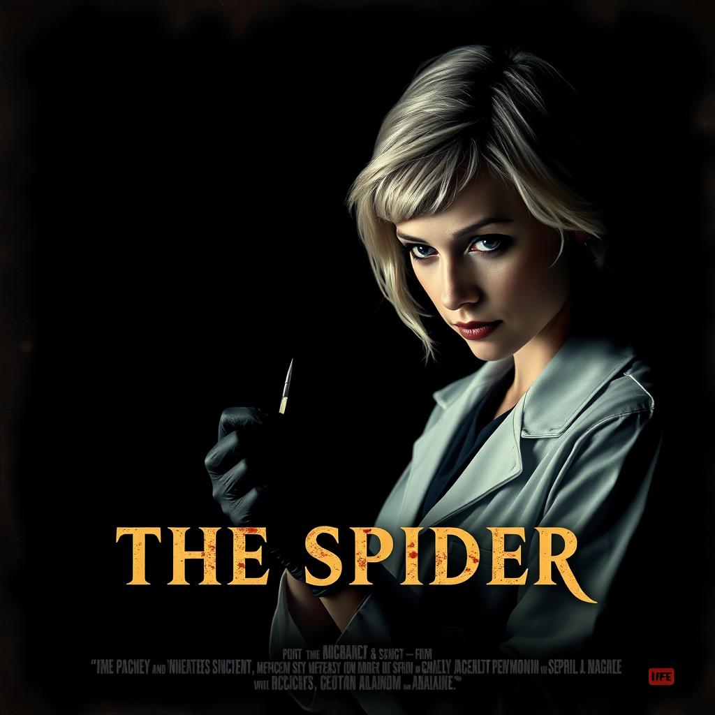 A dark and dim movie poster titled 'The Spider'