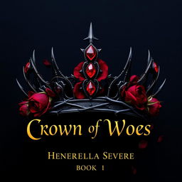 A dark, ornate crown centered on the cover, featuring sharp, thorn-like protrusions and blood-red gemstones, exuding a regal yet menacing aura