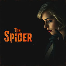 A dark and dim movie poster titled 'The Spider', presented in a 90s style