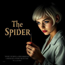 A dark and dim movie poster titled 'The Spider', designed in a 90s style