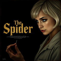 A dark and dim movie poster titled 'The Spider', designed in a 90s style