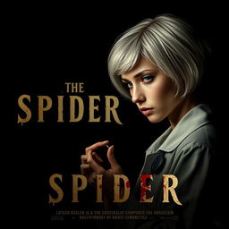 A dark and dim movie poster titled 'The Spider', designed in a 90s style