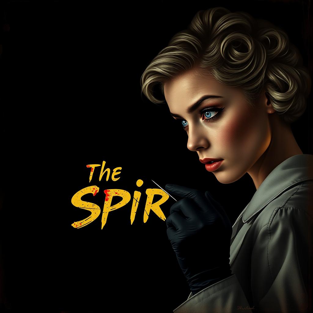 A dark and dim movie poster titled 'The Spider', crafted in a 90s style