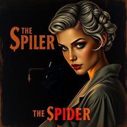 A dark and dim movie poster titled 'The Spider', crafted in a 90s style