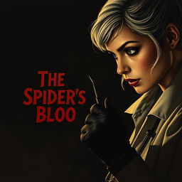 A very dark and dim movie poster titled 'The Spider's Blood', designed in a 90s style