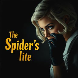 A very dark and dim movie poster titled 'The Spider's Bite', styled in a 90s aesthetic