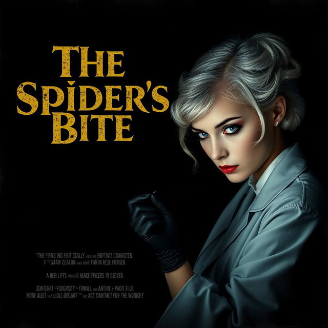 A very dark and dim movie poster titled 'The Spider's Bite'