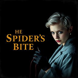 A very dark and dim movie poster titled 'The Spider's Bite'