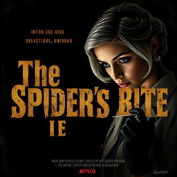 A very dark and dim movie poster titled 'The Spider's Bite'