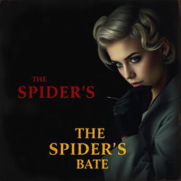 A very dark and dim movie poster titled 'The Spider's Bite'