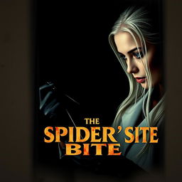 A very dark and dim movie poster titled 'The Spider's Bite'