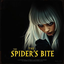 A very dark and dim movie poster titled 'The Spider's Bite'