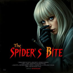 A very dark and dim movie poster titled 'The Spider's Bite'