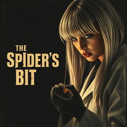 A very dark and dim movie poster titled 'The Spider's Bite'