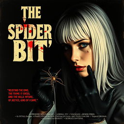 A very dark and dim movie poster titled 'The Spider's Bite'