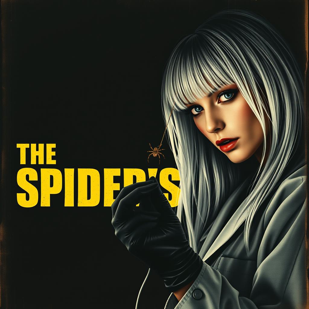 A very dark and dim movie poster titled 'The Spider's Bite'