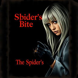 A very dark and dim movie poster titled 'The Spider's Bite'