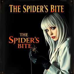 A very dark and dim movie poster titled 'The Spider's Bite'