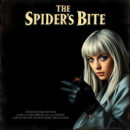 A very dark and dim movie poster titled 'The Spider's Bite'