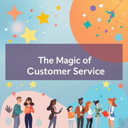 A vibrant and engaging background image for a flyer promoting a course titled "The Magic of Customer Service"