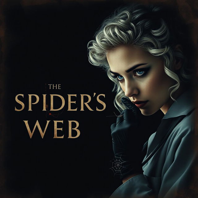 A very dark and dim movie poster titled 'The Spider's Web'