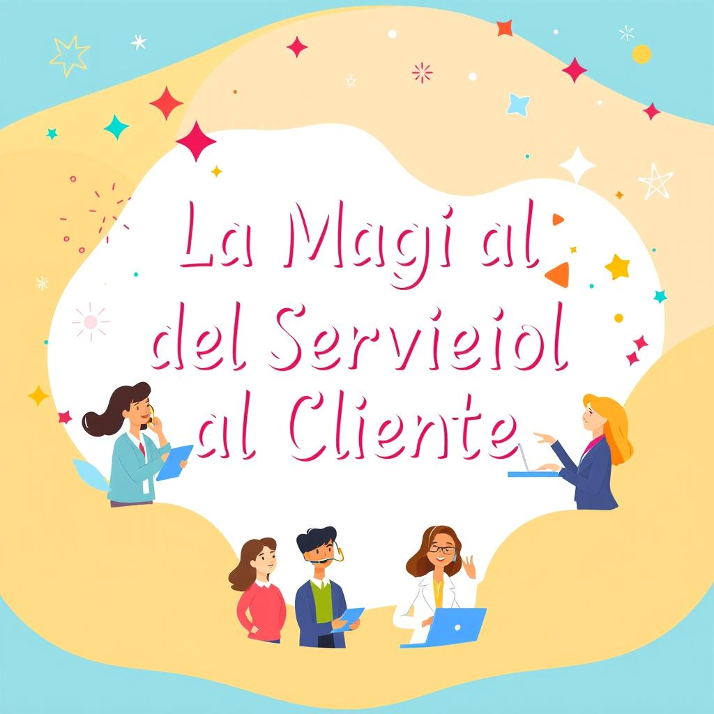 A vibrant and engaging background image for a flyer promoting a course called "La Magia del Servicio al Cliente" with no text