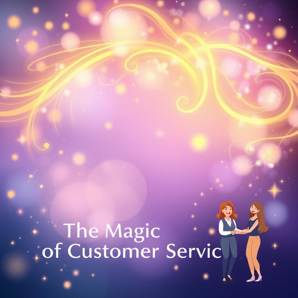 An enchanting background design for a flyer promoting the 'The Magic of Customer Service' course, created without any text on the image