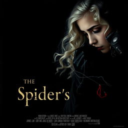 A very dark and dim movie poster titled 'The Spider's Web'