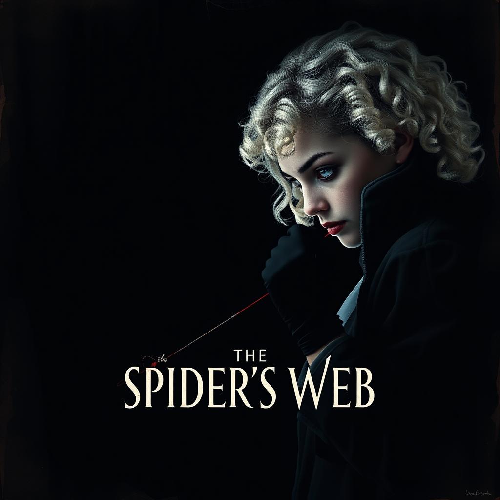 A very dark and dim movie poster titled 'The Spider's Web'