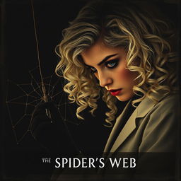 A movie poster titled 'The Spider's Web', featuring a beautiful young female doctor with curly white hair cascading down her shoulders