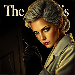 A movie poster titled 'The Spider's', featuring a beautiful young female doctor with pin curl 40s/50s short white hair