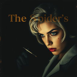 A movie poster titled 'The Spider's', featuring a beautiful young female doctor with pin curl 40s/50s short white hair